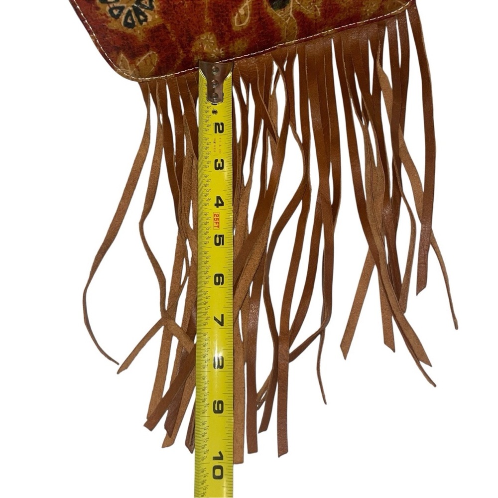 PATRICIA NASH 70s REVIVAL COLLECTION FLORAL CROSSBODY FRINGE ITALIAN LEATHER - Picture 6 of 7